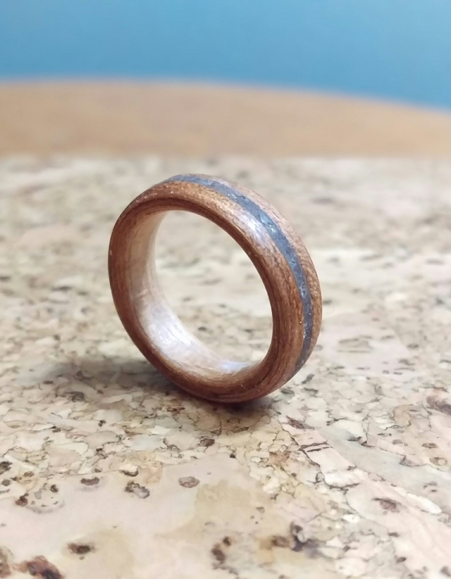 Cherry with rose quartz inlay