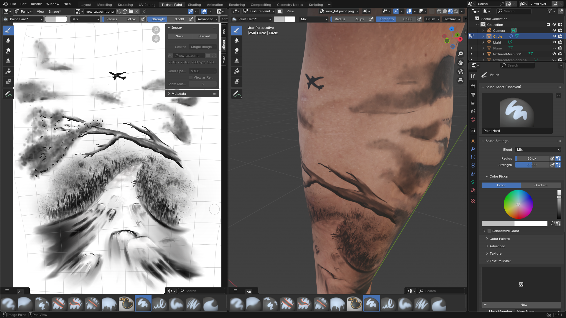 Painting my leg in Blender… but also in other apps